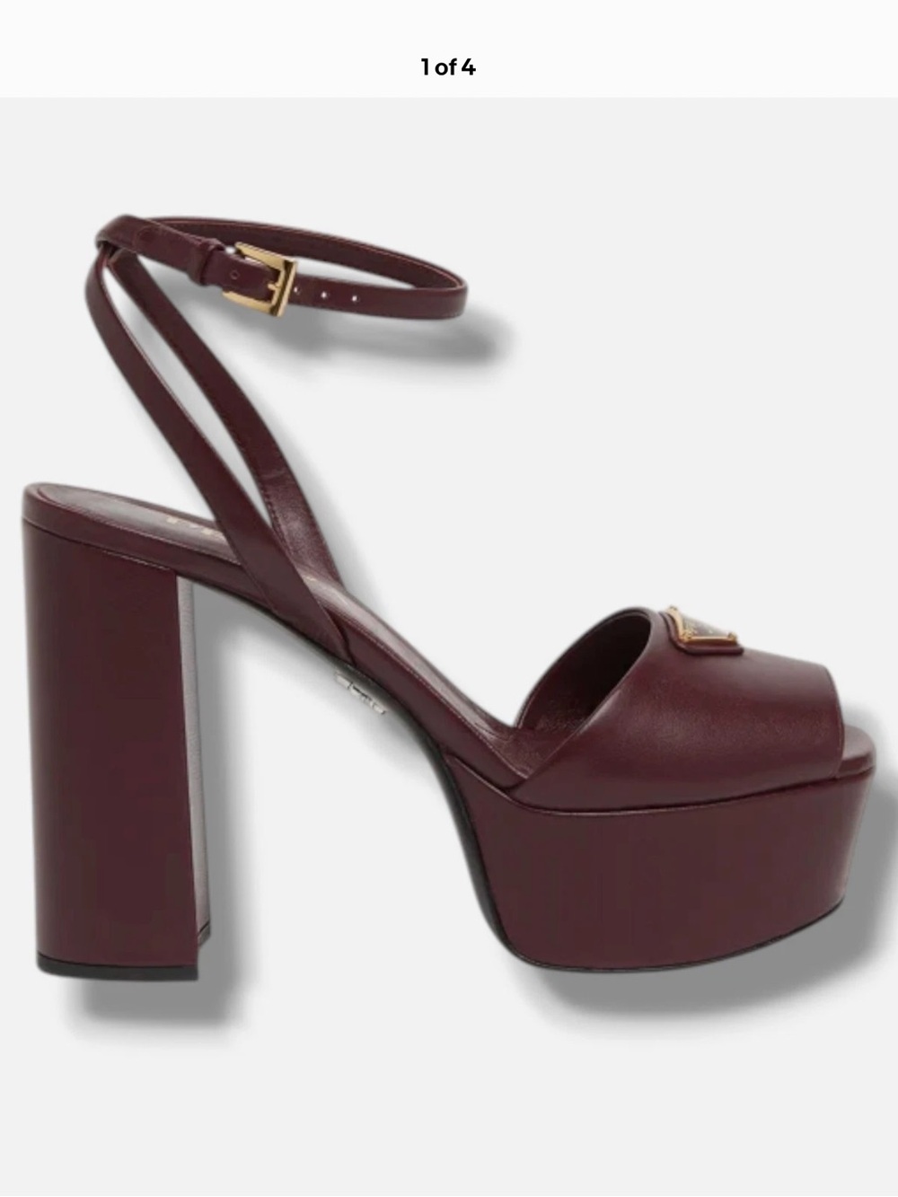 Agatha Ruiz De La Prada Wine Leather Platform Ankle-Strap Sandal